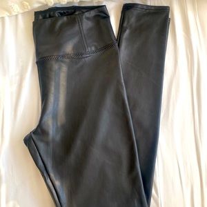 7 black leather leggings size medium